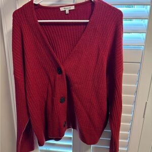 Madewell Women's Red Cardigan Sweater